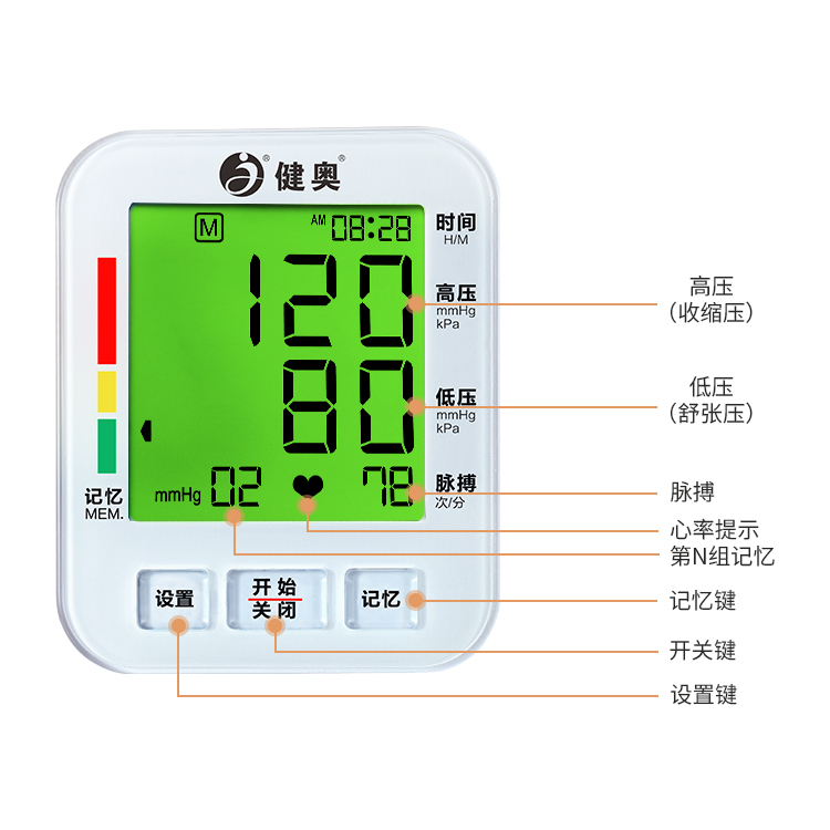 藍牙三色背光款血壓計GT-722C